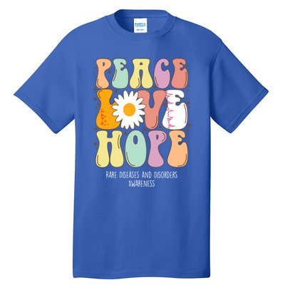 Peace Love Hope Rare Diseases And Disorders Awareness Gift Funny Gift Tall T-Shirt