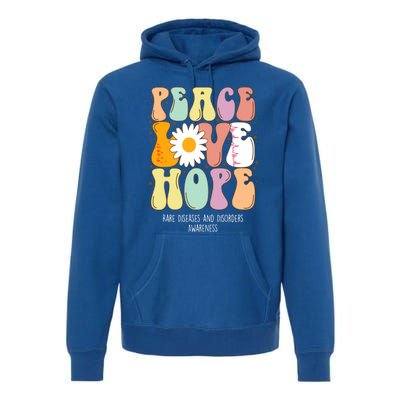 Peace Love Hope Rare Diseases And Disorders Awareness Gift Funny Gift Premium Hoodie