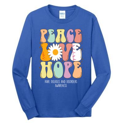 Peace Love Hope Rare Diseases And Disorders Awareness Gift Funny Gift Tall Long Sleeve T-Shirt