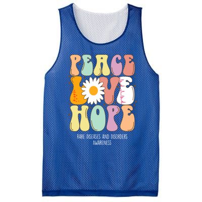 Peace Love Hope Rare Diseases And Disorders Awareness Gift Funny Gift Mesh Reversible Basketball Jersey Tank