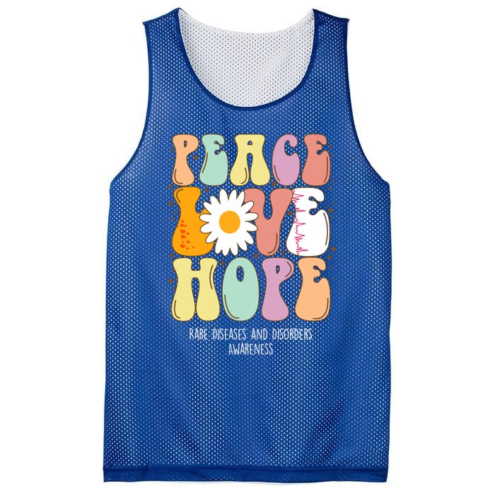 Peace Love Hope Rare Diseases And Disorders Awareness Gift Funny Gift Mesh Reversible Basketball Jersey Tank