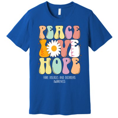 Peace Love Hope Rare Diseases And Disorders Awareness Gift Funny Gift Premium T-Shirt