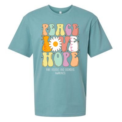 Peace Love Hope Rare Diseases And Disorders Awareness Gift Funny Gift Sueded Cloud Jersey T-Shirt