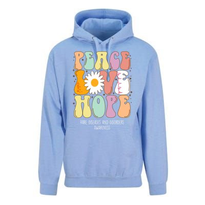 Peace Love Hope Rare Diseases And Disorders Awareness Gift Funny Gift Unisex Surf Hoodie