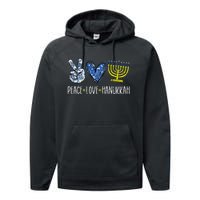 Peace Love Hanukkah Vintage Chanukah Jewish Performance Fleece Hoodie