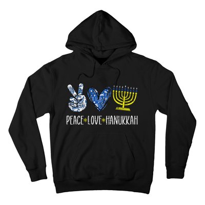 Peace Love Hanukkah Vintage Chanukah Jewish Hoodie