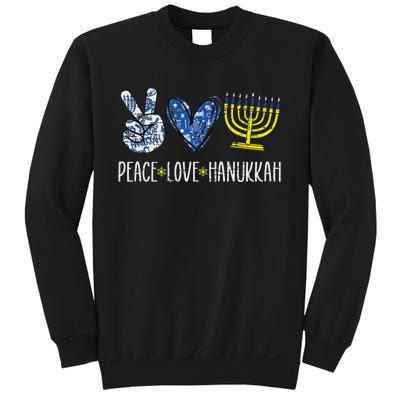 Peace Love Hanukkah Vintage Chanukah Jewish Sweatshirt