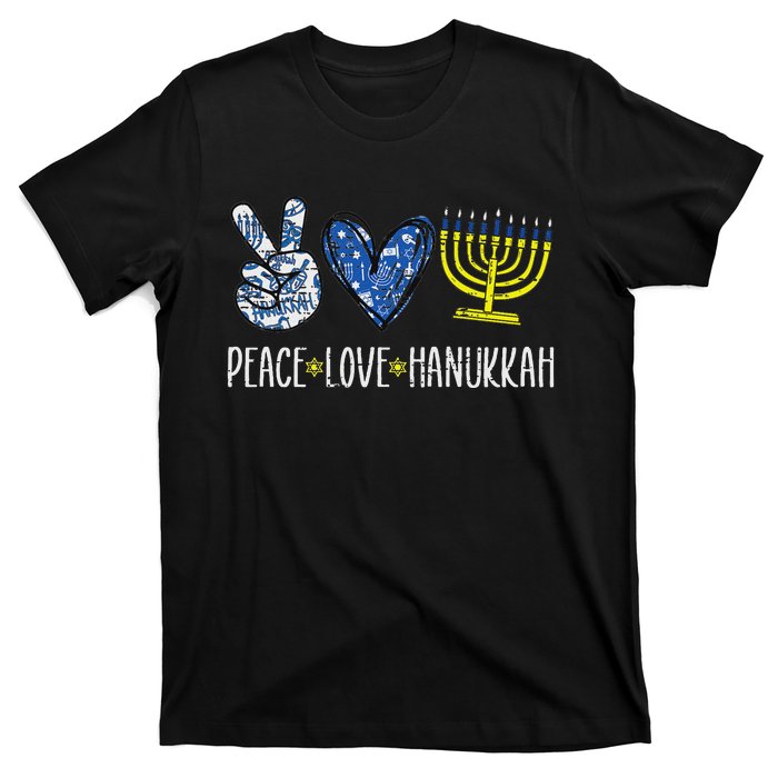 Peace Love Hanukkah Vintage Chanukah Jewish T-Shirt