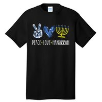 Peace Love Hanukkah Vintage Chanukah Jewish Tall T-Shirt