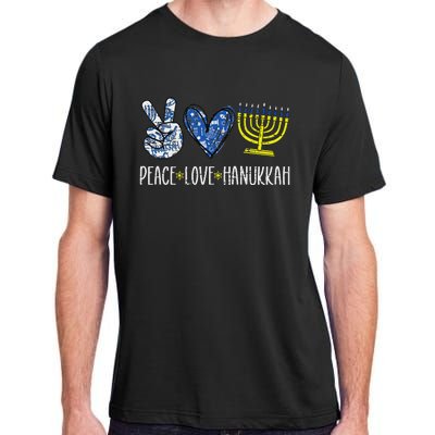 Peace Love Hanukkah Vintage Chanukah Jewish Adult ChromaSoft Performance T-Shirt