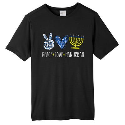 Peace Love Hanukkah Vintage Chanukah Jewish Tall Fusion ChromaSoft Performance T-Shirt