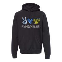 Peace Love Hanukkah Vintage Chanukah Jewish Premium Hoodie