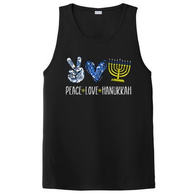 Peace Love Hanukkah Vintage Chanukah Jewish PosiCharge Competitor Tank