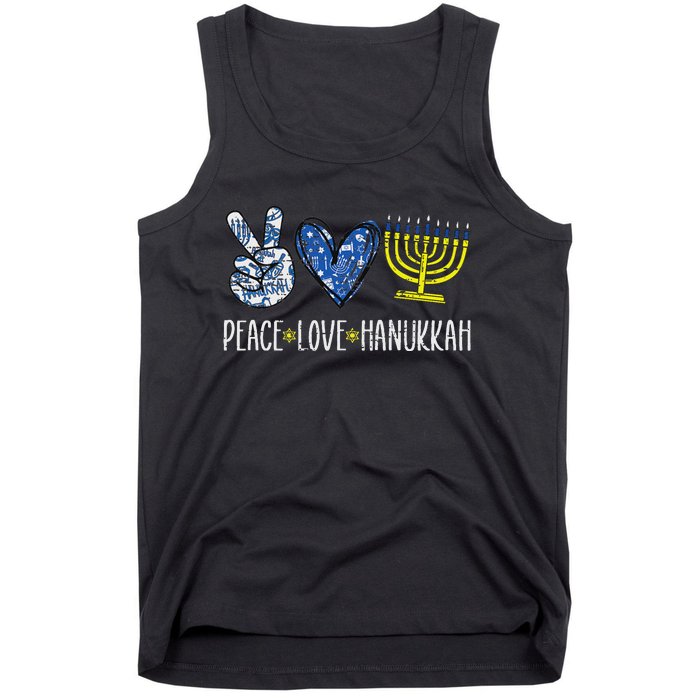 Peace Love Hanukkah Vintage Chanukah Jewish Tank Top