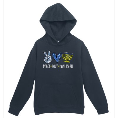 Peace Love Hanukkah Vintage Chanukah Jewish Urban Pullover Hoodie