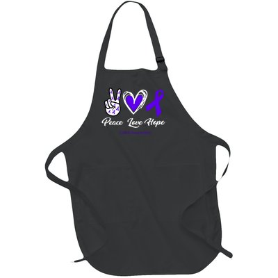 Peace Love Hope Colitis Awareness Full-Length Apron With Pockets