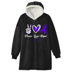 Peace Love Hope Colitis Awareness Hooded Wearable Blanket