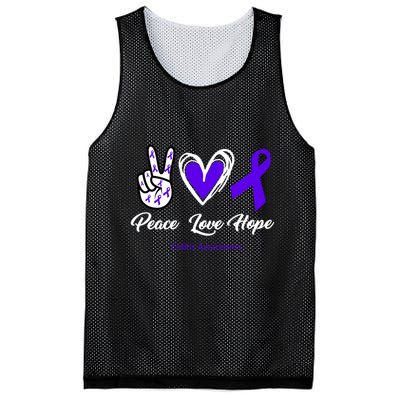 Peace Love Hope Colitis Awareness Mesh Reversible Basketball Jersey Tank