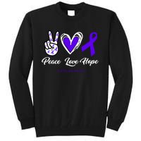 Peace Love Hope Colitis Awareness Tall Sweatshirt