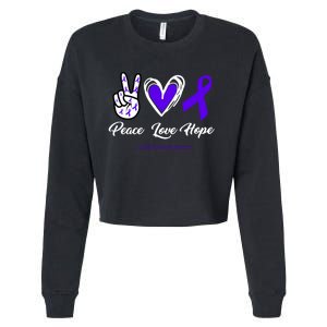 Peace Love Hope Colitis Awareness Cropped Pullover Crew