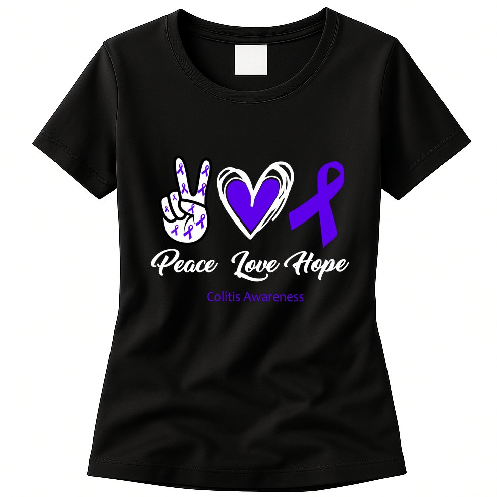 Peace Love Hope Colitis Awareness Womens T-Shirt