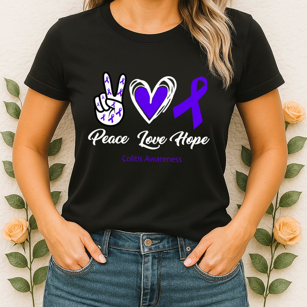 Peace Love Hope Colitis Awareness Womens T-Shirt