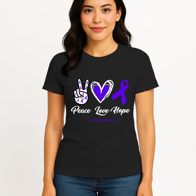Peace Love Hope Colitis Awareness Womens T-Shirt