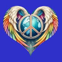 Peace Love Heart Angel And Earth In Rainbow Colors Gift Tall T-Shirt