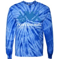 Peace Love Hope Abuse Awareness Month Ribbon Support Meaningful Gift Tie-Dye Long Sleeve Shirt