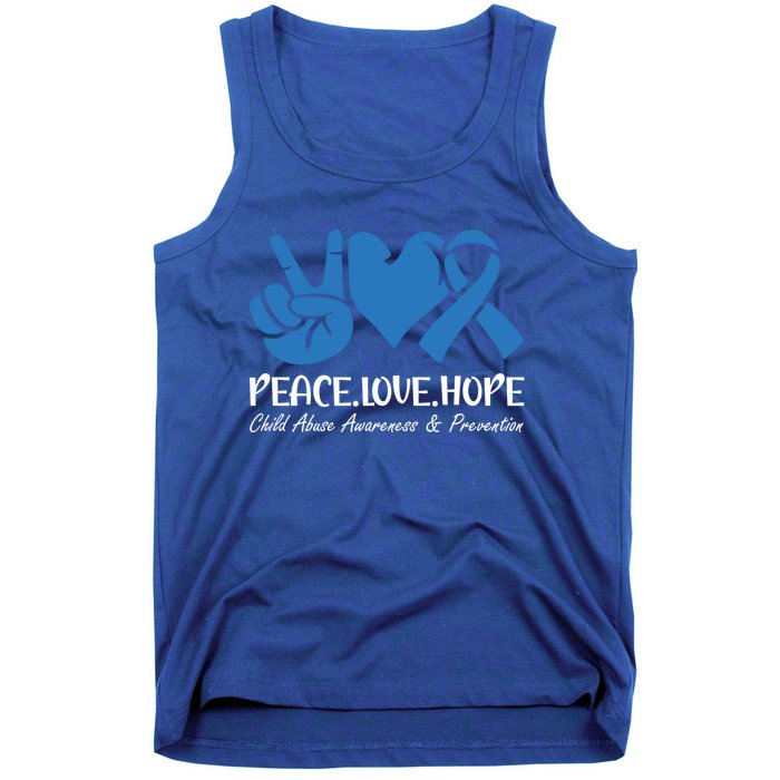 Peace Love Hope Abuse Awareness Month Ribbon Support Meaningful Gift Tank Top