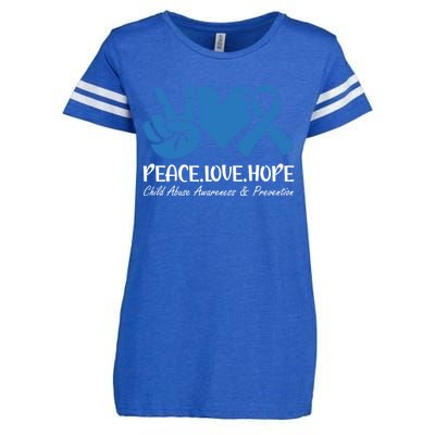 Peace Love Hope Abuse Awareness Month Ribbon Support Meaningful Gift Enza Ladies Jersey Football T-Shirt