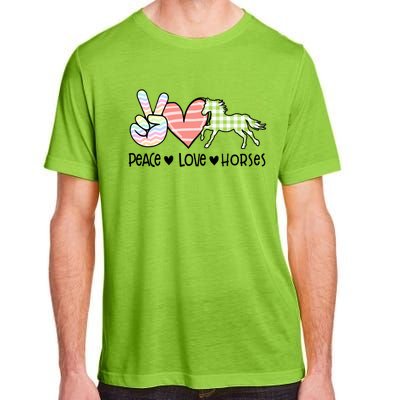 Peace Love Horses Gift Adult ChromaSoft Performance T-Shirt