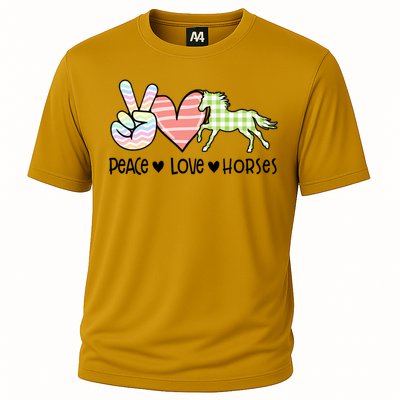 Peace Love Horses Gift Cooling Performance Crew T-Shirt