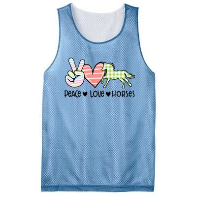 Peace Love Horses Gift Mesh Reversible Basketball Jersey Tank