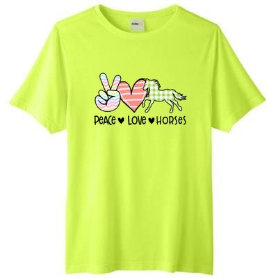 Peace Love Horses Gift Tall Fusion ChromaSoft Performance T-Shirt