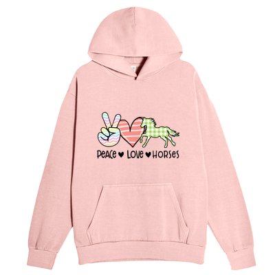 Peace Love Horses Gift Urban Pullover Hoodie