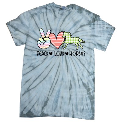 Peace Love Horses Gift Tie-Dye T-Shirt