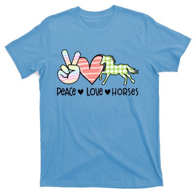 Peace Love Horses Gift T-Shirt