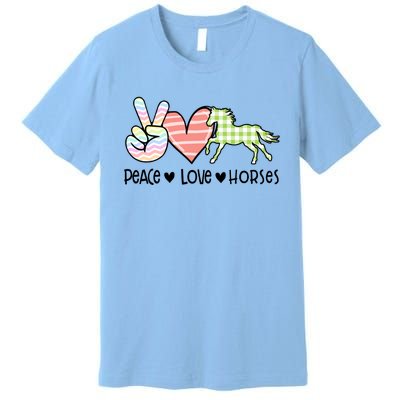 Peace Love Horses Gift Premium T-Shirt