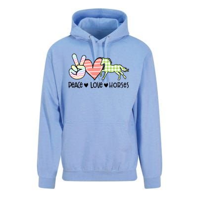 Peace Love Horses Gift Unisex Surf Hoodie