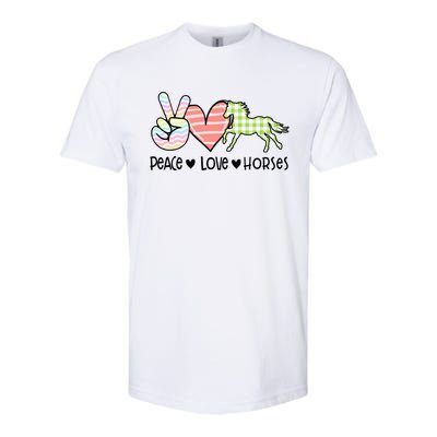 Peace Love Horses Gift Softstyle CVC T-Shirt