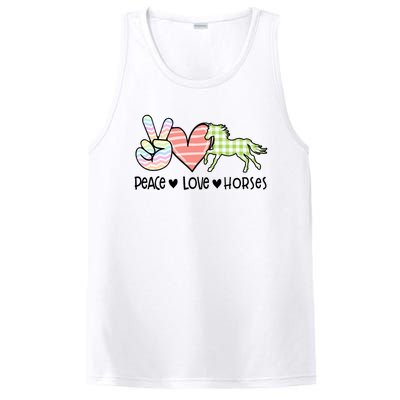 Peace Love Horses Gift PosiCharge Competitor Tank