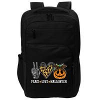 Peace Love Halloween Festive Leopard Impact Tech Backpack