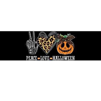 Peace Love Halloween Festive Leopard Bumper Sticker