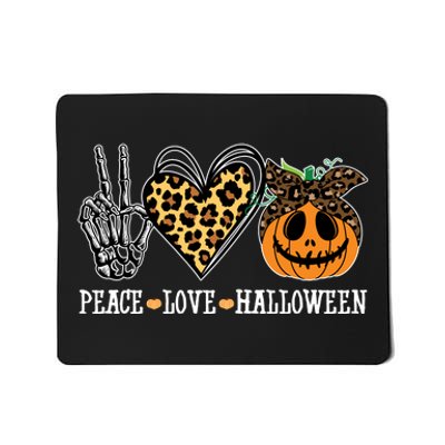 Peace Love Halloween Festive Leopard Mousepad