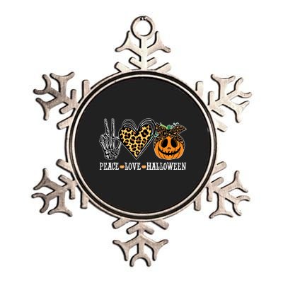 Peace Love Halloween Festive Leopard Metallic Star Ornament