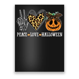 Peace Love Halloween Festive Leopard Poster