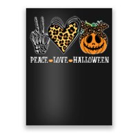 Peace Love Halloween Festive Leopard Poster