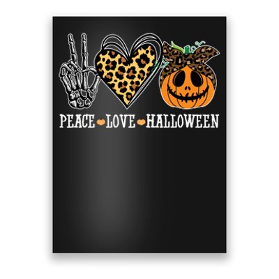 Peace Love Halloween Festive Leopard Poster