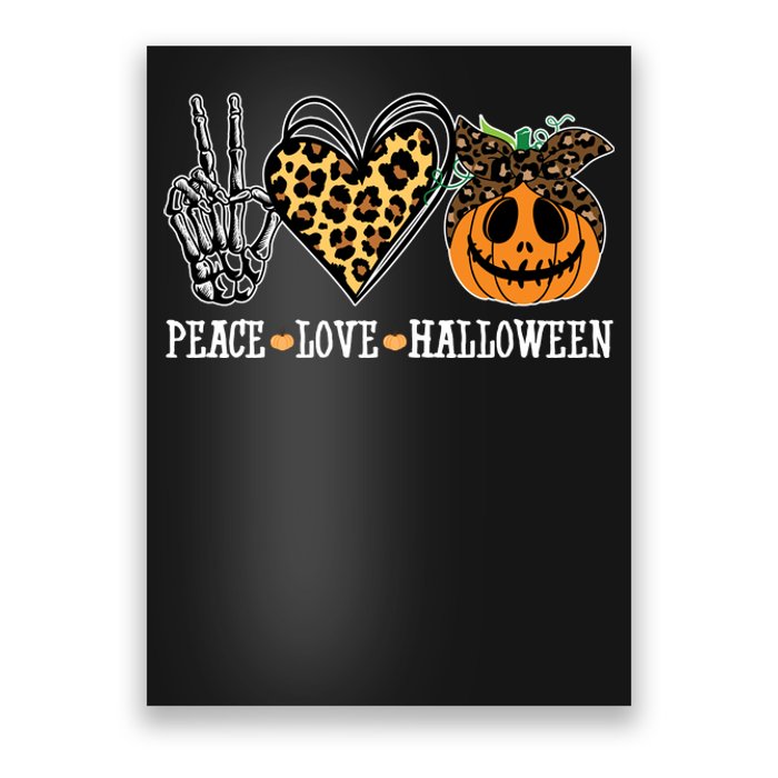 Peace Love Halloween Festive Leopard Poster